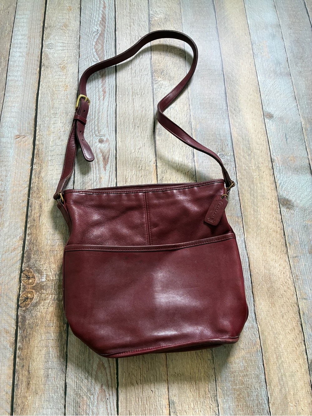 Vintage Coach Bucket Bag | Style 4075 | Mahogany Red Made in USA